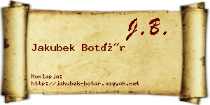 Jakubek Botár névjegykártya